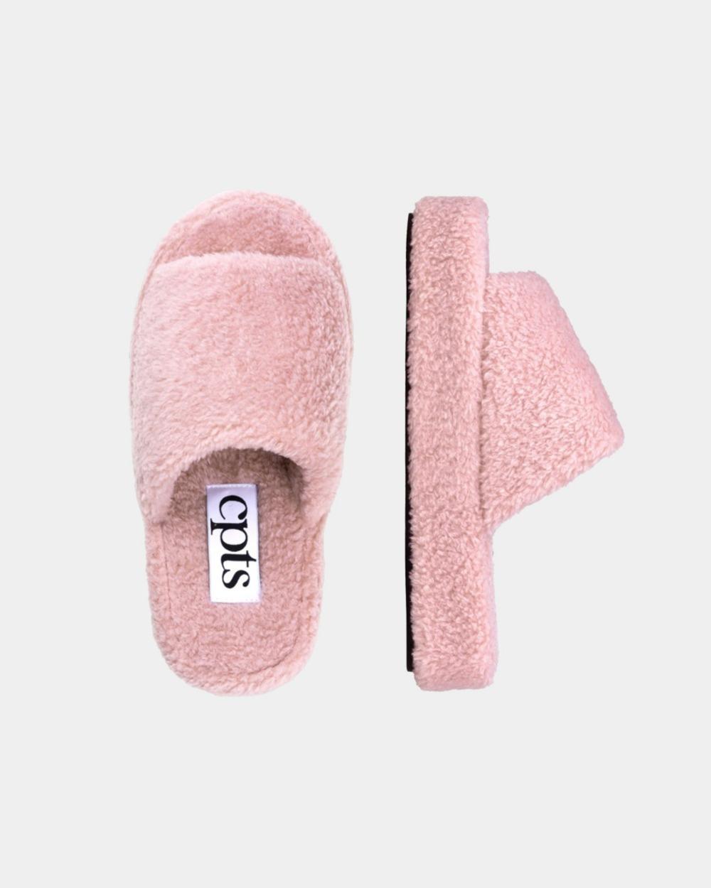 FLUFFY WOOL SLIDES_PINK
