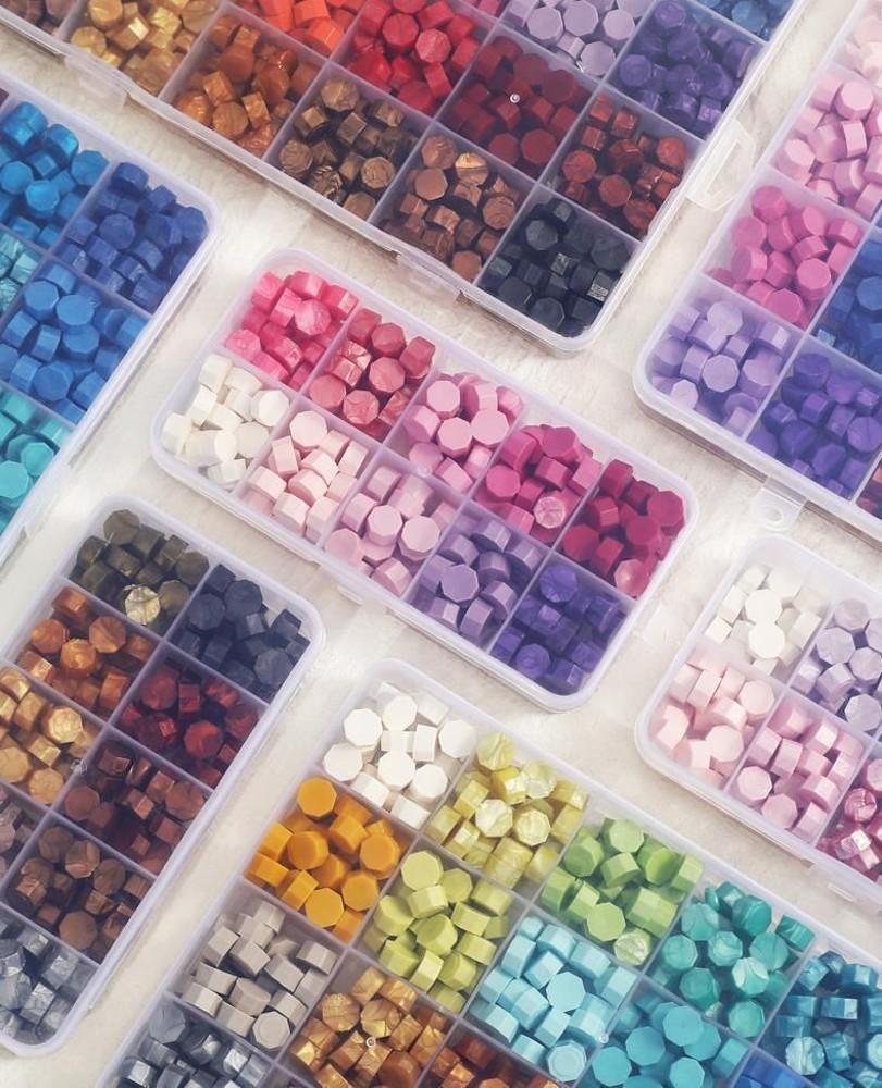 실링왁스 비즈 케이스 로맨틱 핑크-퍼플 10 혼합 세트