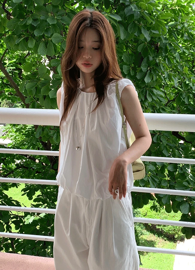 Bubble shirring blouse (2color)