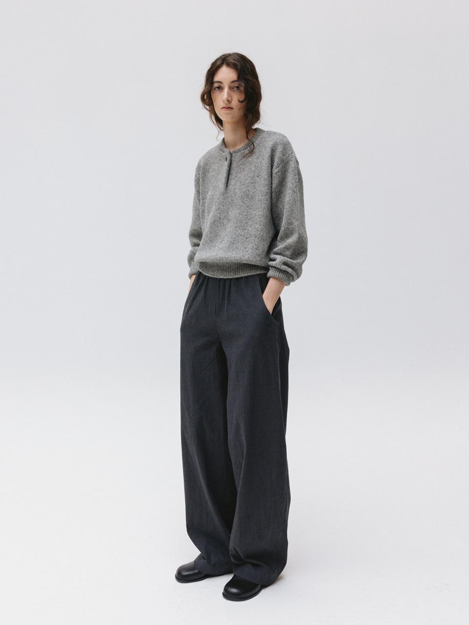stripe banding pants (charcoal)