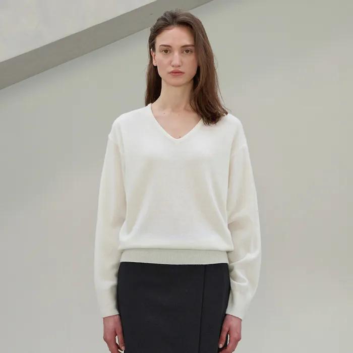 [Cashmere] Dolce V-Neck Knit - Ivory