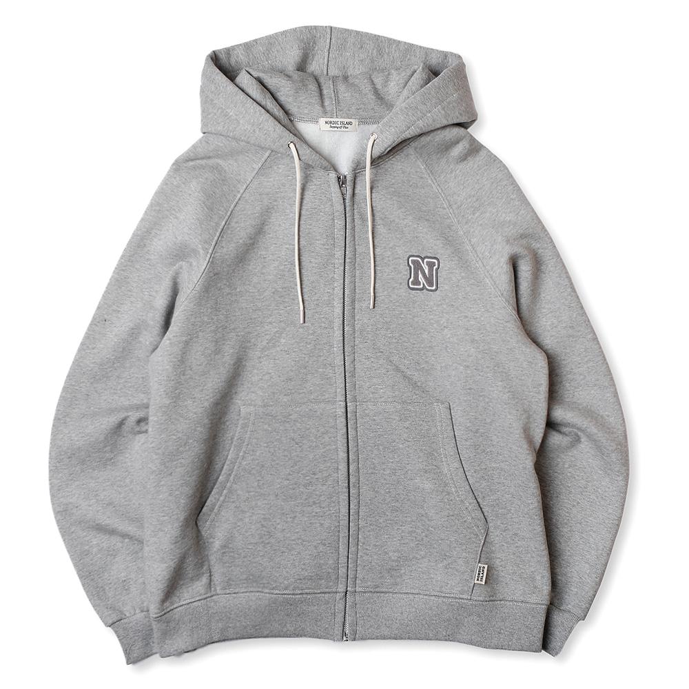 DW N LOGO 후드집업 - 그레이