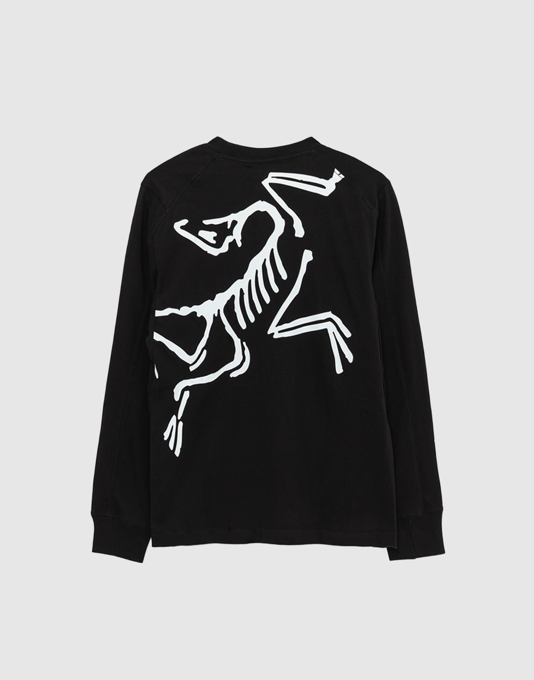 Kragg Cotton Bird Crew Ls W (Black / White)