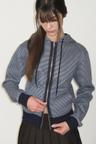 Lace Stripe Hoodie Zip-up (GRAY)