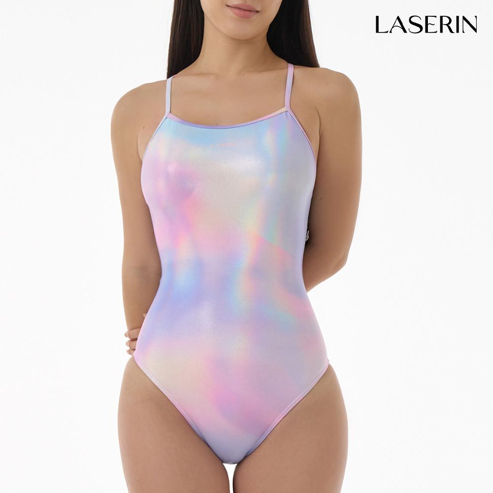 라세린 코튼캔디 여자 실내 수영복 강습용 실내수영장 스윔웨어 홀로그램 반짝이 글리터