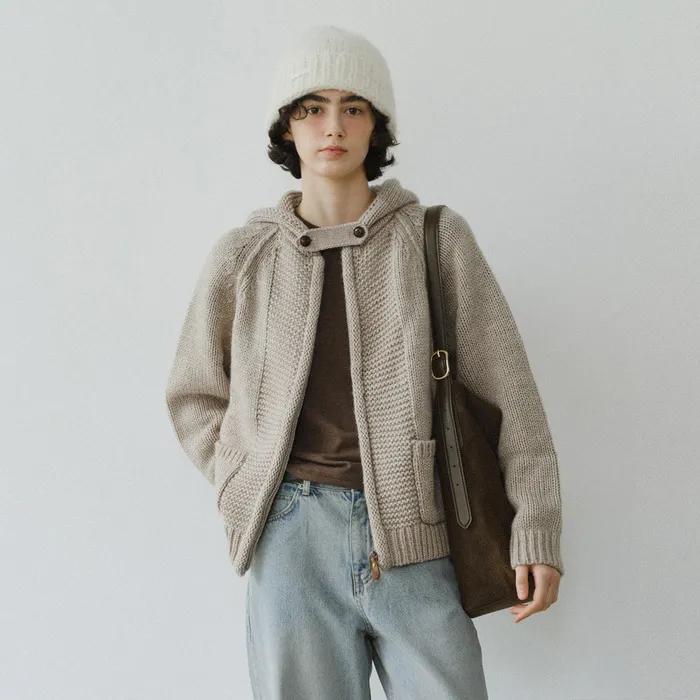 [2차 리오더] Vintage knit hoodie zip-up_3colors