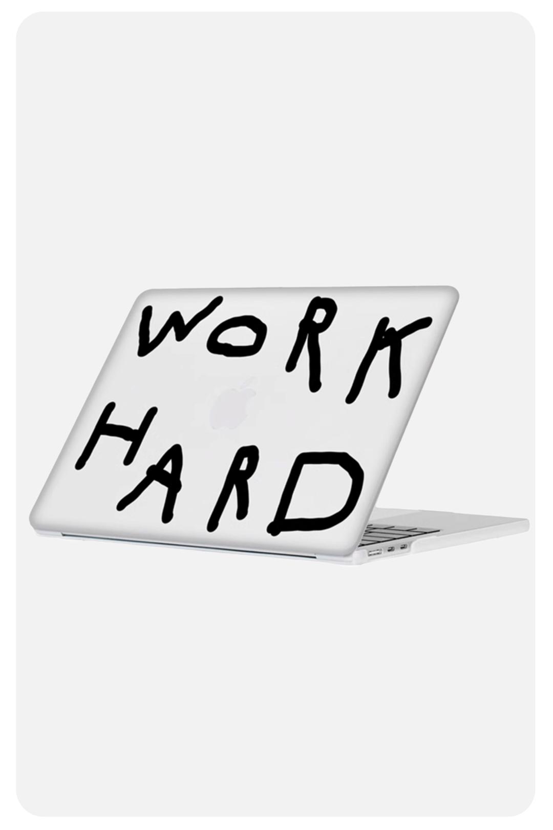 맥북 WORK HARD (Black) 케이스