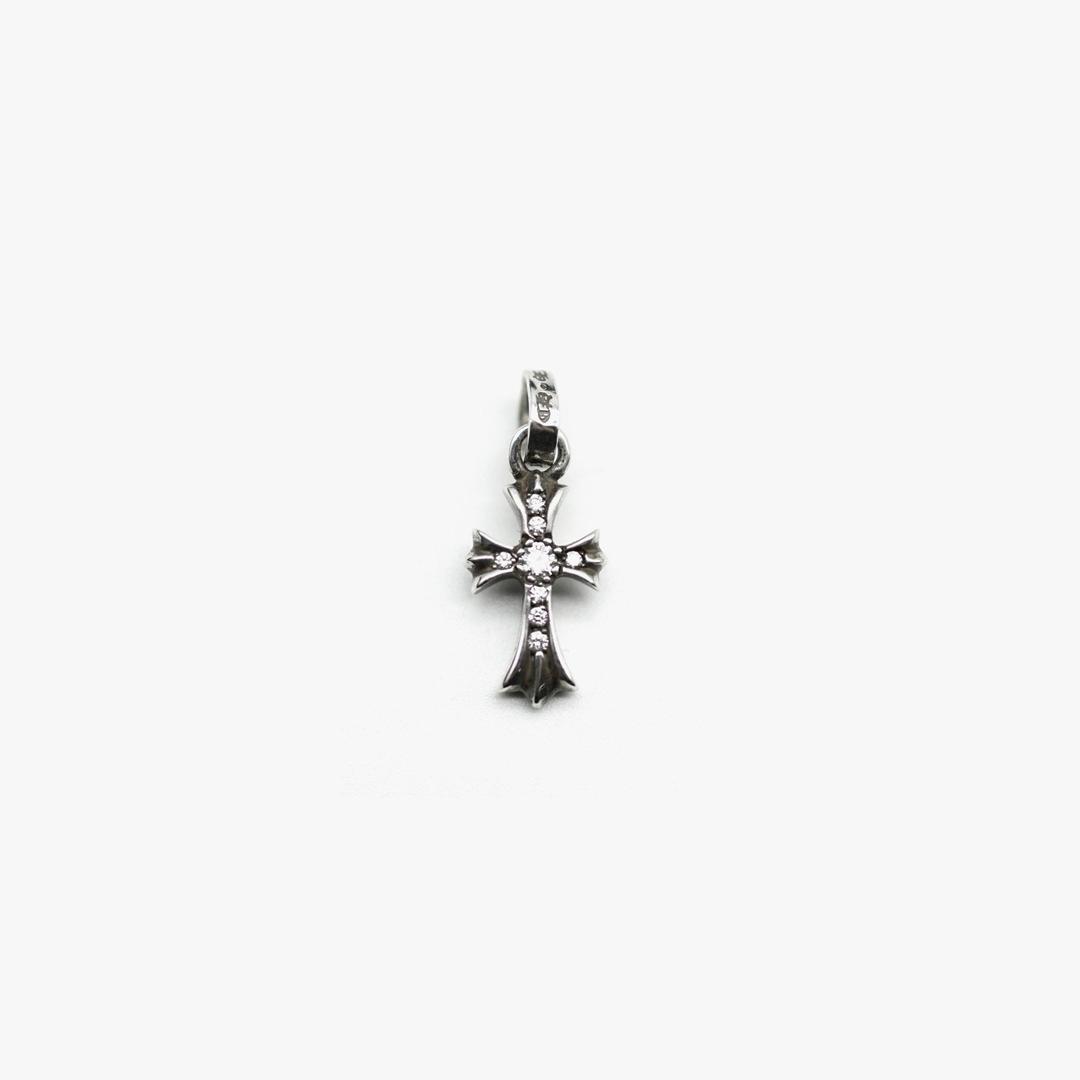 Chrome Hearts Silver Diamonds Babyfat Necklace Charm
