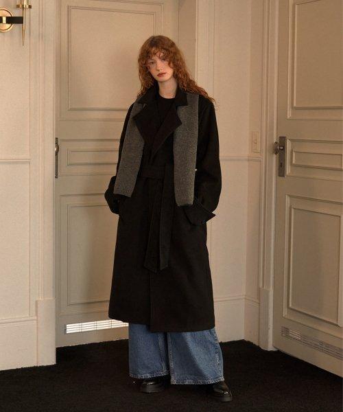 캐린 투웨이 울 롱 코트 (블랙)