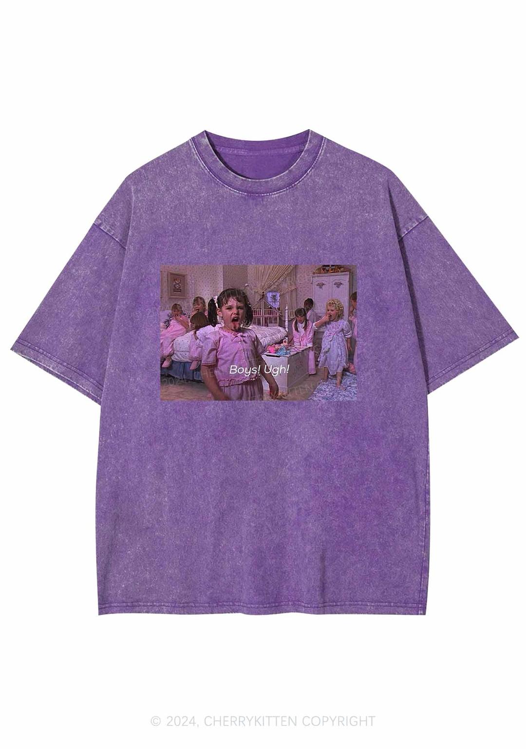 Boys Ugh Y2K Washed Tee Cherrykitten - Purple / S
