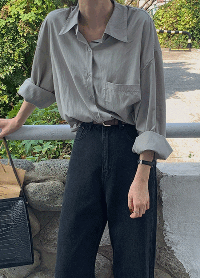 큐어 루즈핏 셔츠 (4colors)