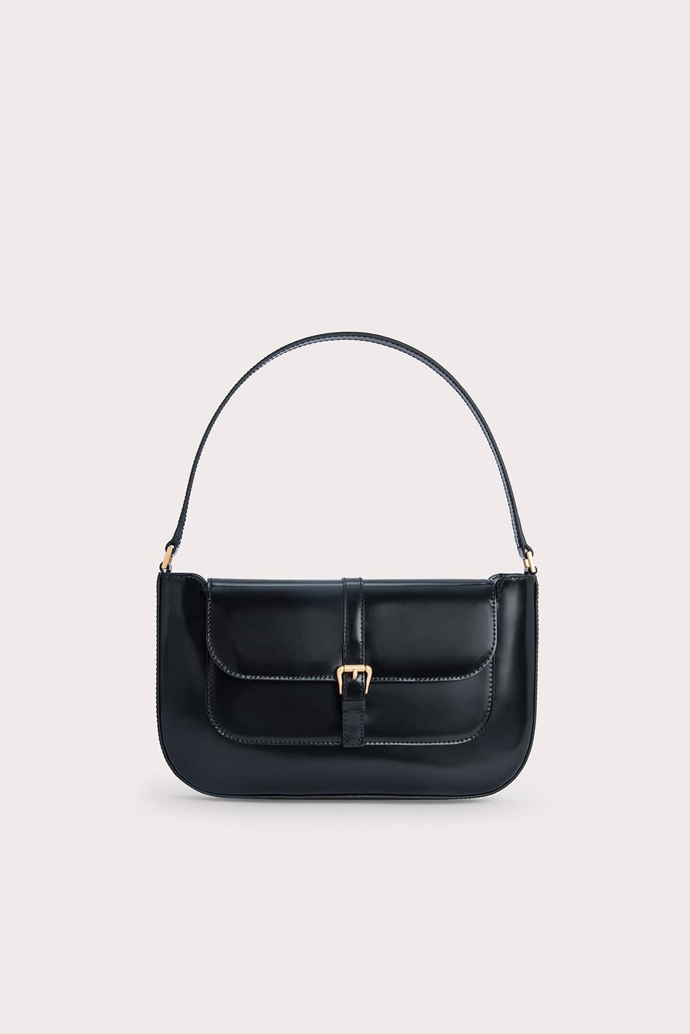 Miranda Black Semi Patent Leather