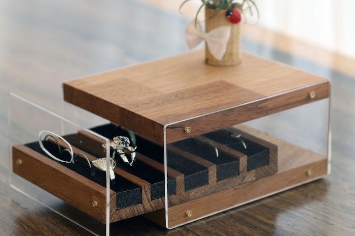 원목&아크릴 반지 악세사리 보관함 주얼리 보석함