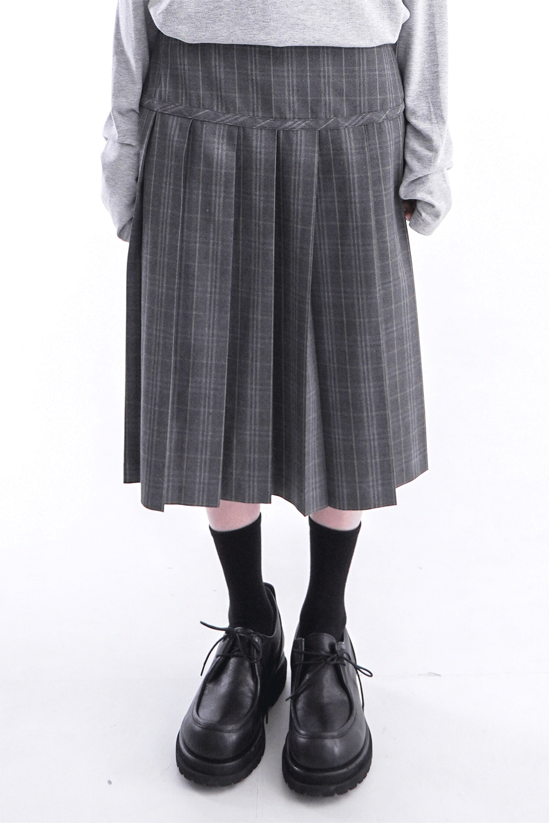 우화 URBAN CHECK SKIRT