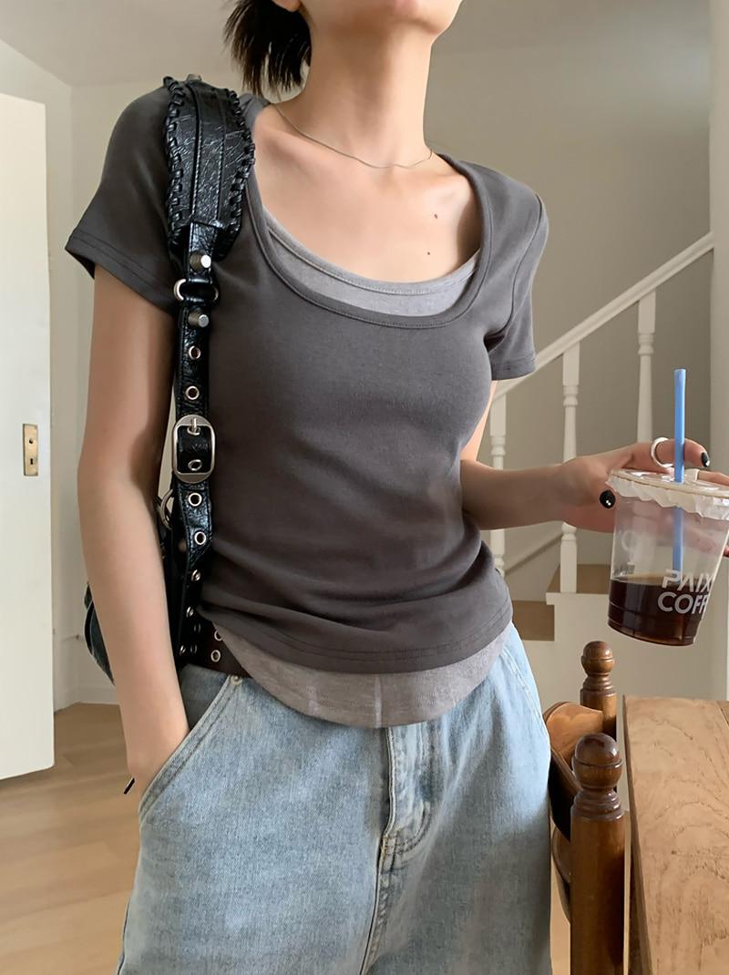 비안 레이어드 티셔츠