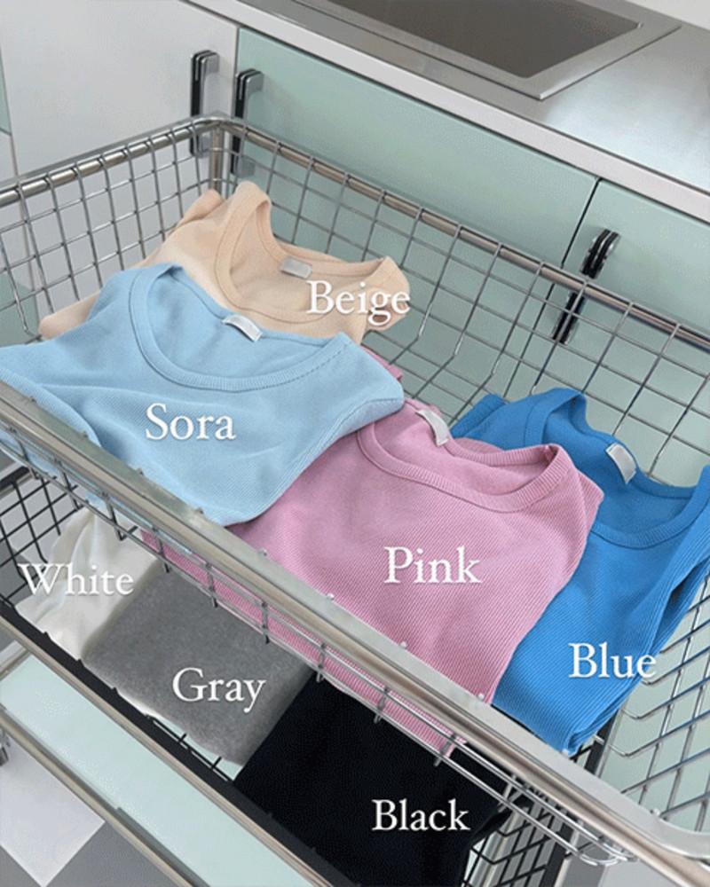 데일리 골지 유넥 티셔츠 (7 color)