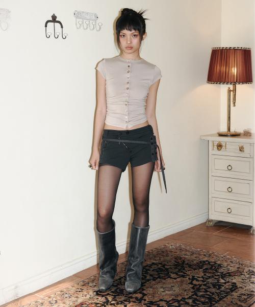 Tana Button Shorts (Vintage Black)