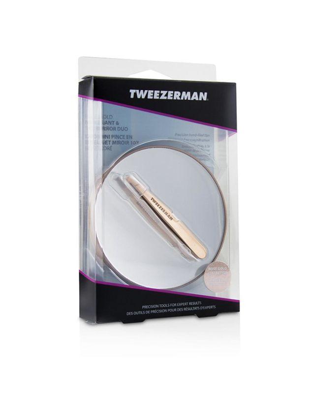 트위저맨 로즈 골드 미니 슬랜트 트위저 앤 10x 미러 -