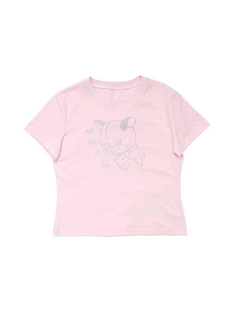 Hot diamond short sleeve t-shirt【s0000010073】