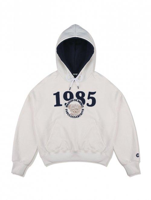 우먼즈 크롭 베어프렌즈 엠보자수 후드 화이트(FCB3TS359W)