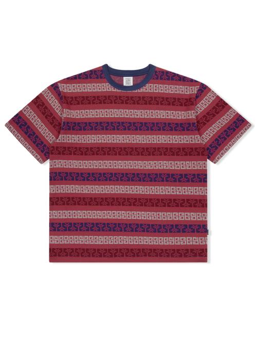 Y.E.S Palm Jacquard Tee Red