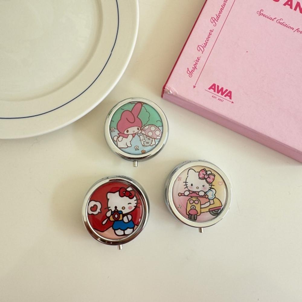 헬로 원형 미니 키티 쥬얼리 틴 케이스 / 보석함 / 휴대용케이스