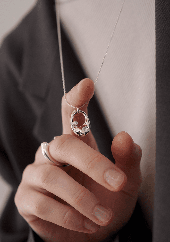[VEI] 925silver SPLIT CARVING NECKLACE