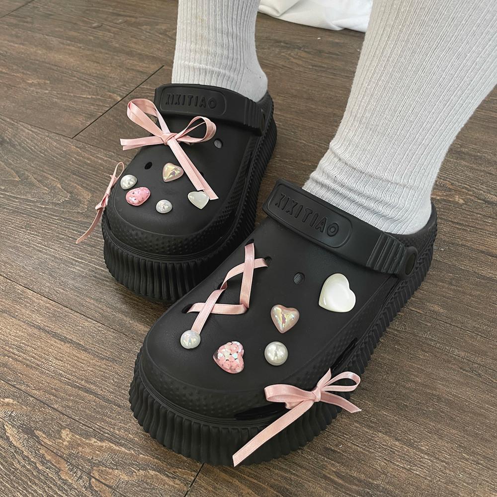 [당일출고]Pink Two Ribbon zibits set 10p 핑크 하트 지비츠 리본세트