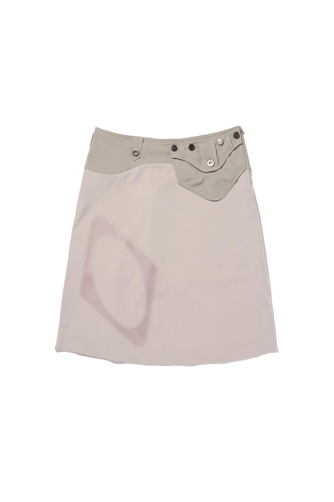 POCKET BAG FLARED SKIRT_PINK BEIGE