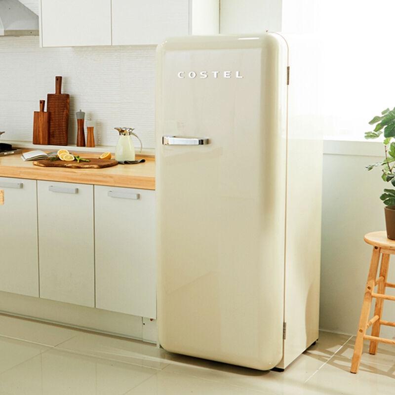 코스텔 281L 모던 레트로 냉장고 CRS-281HAIV 아이보리