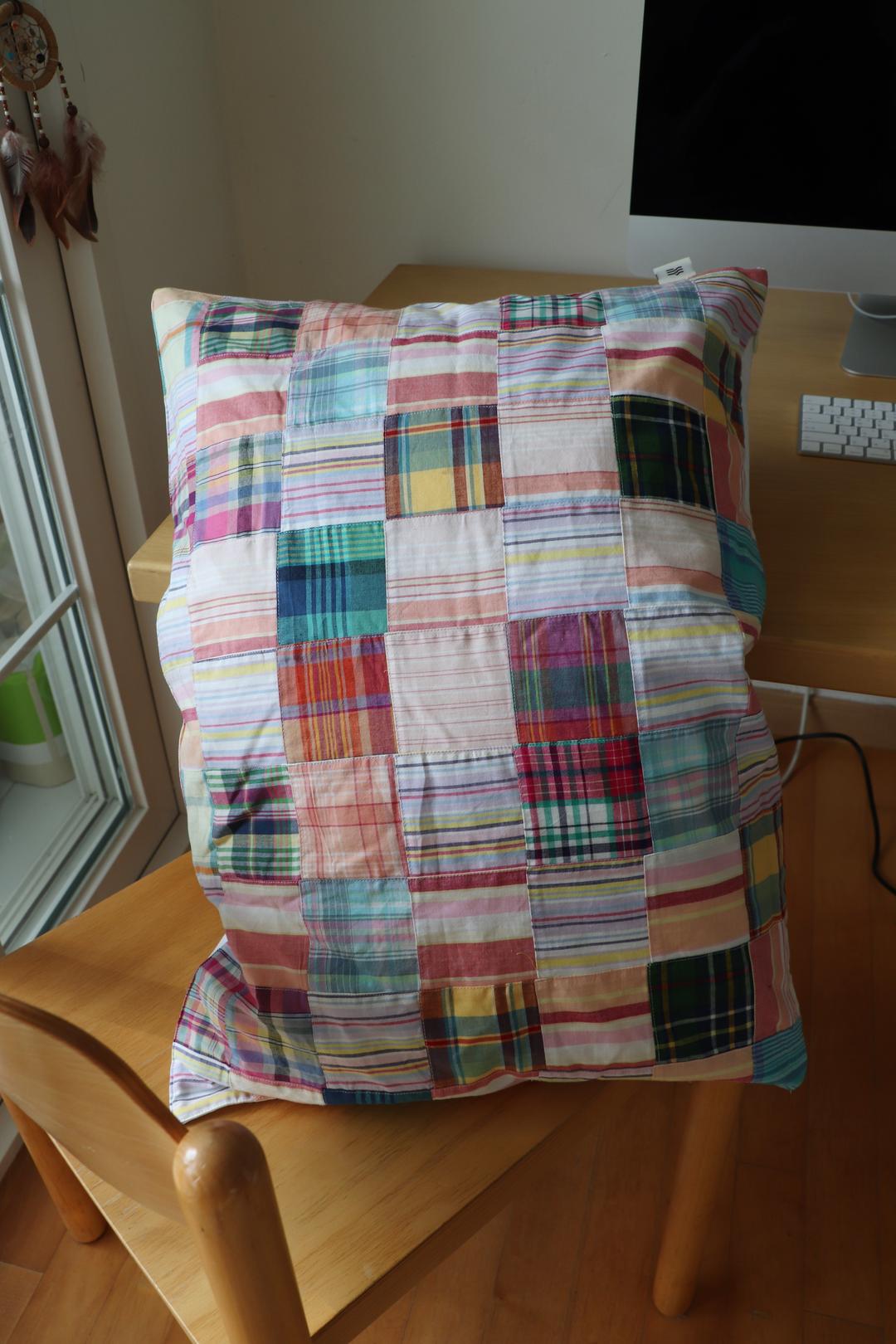 Patch pillow cover_Pink