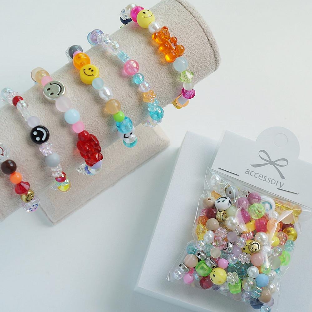 샤론델 힙합 비즈 팔찌만들기 세트 우레탄줄+본드 포함/구슬 악세사리 비즈공예 DIY키트