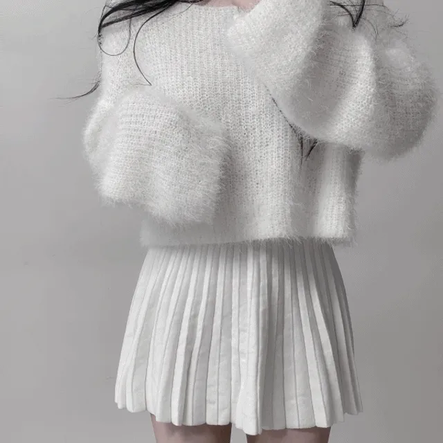 [까끌X 털빠짐X] 복슬 보트넥 낙낙 오버핏 박시 크롭니트 3컬러