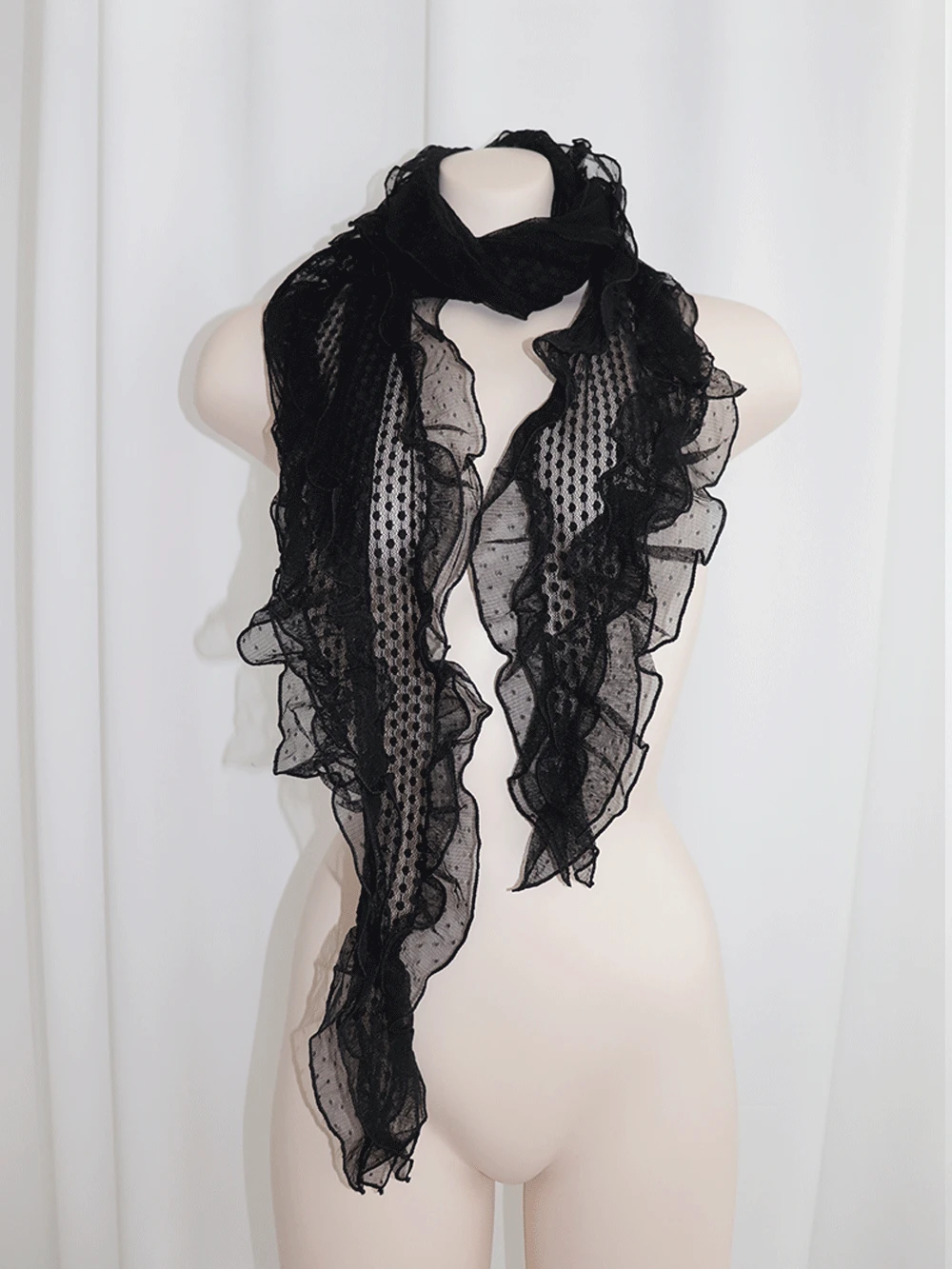 dot frill scarf (4 color) | 도트 프릴 스카프