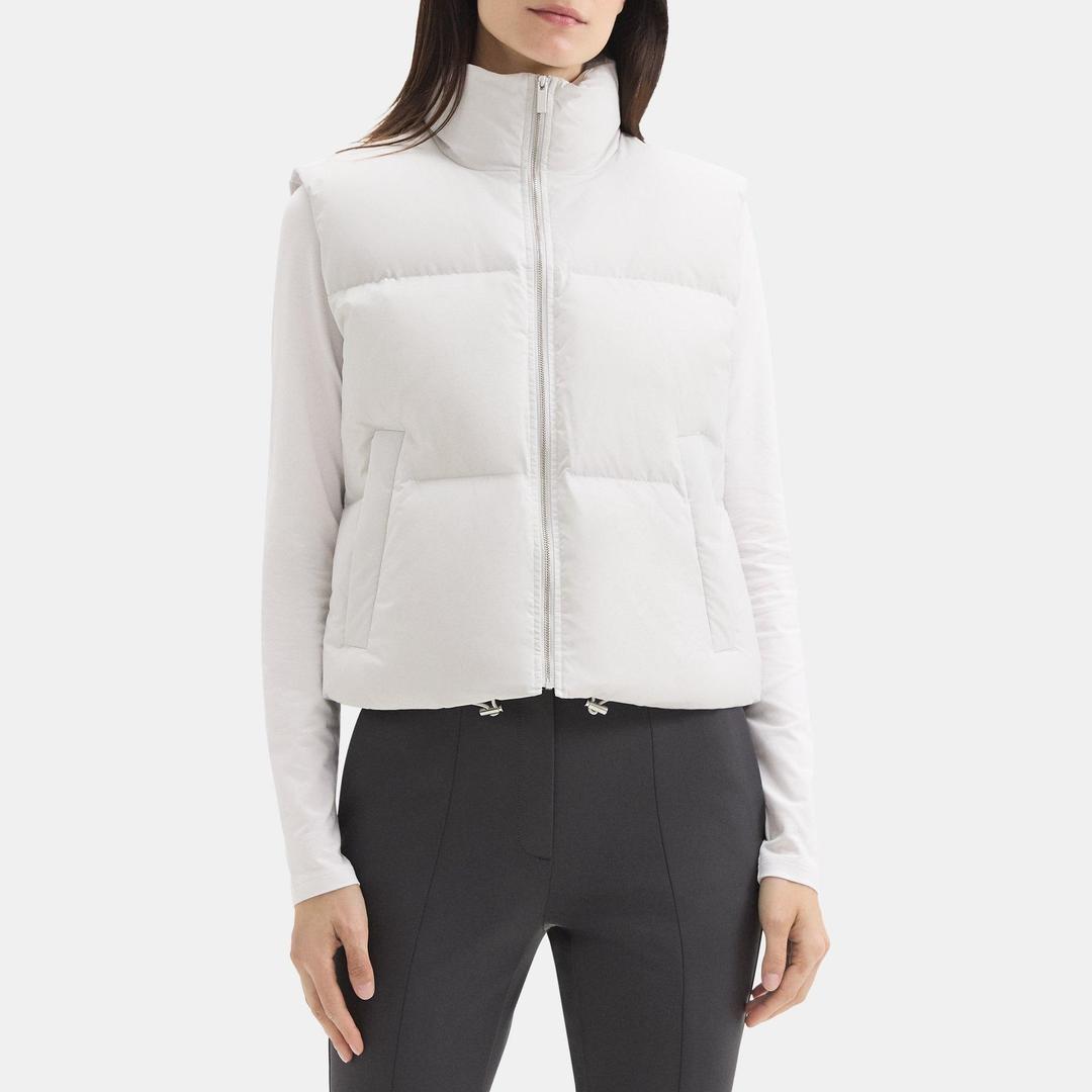 City Poly Cropped Puffer Vest | Theory Outlet