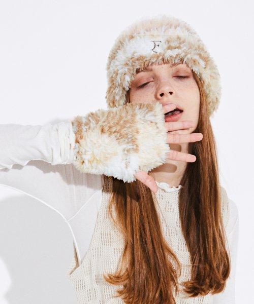 MIXED FUR HANDWARMER_Beige