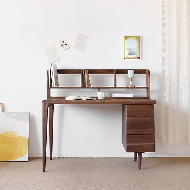 [헤리티지월넛] O형 책상/책꽂이 세트