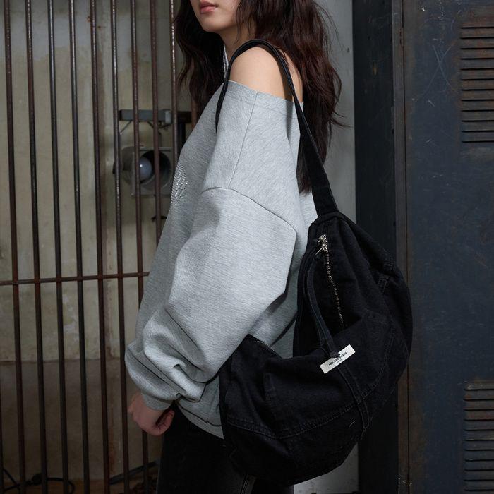 워시드 데님 크로스백 [블랙]