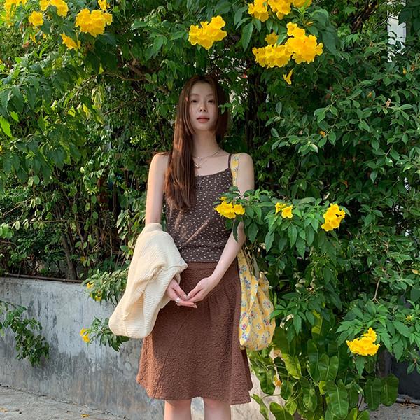 Choco Crinkle Half Skirt