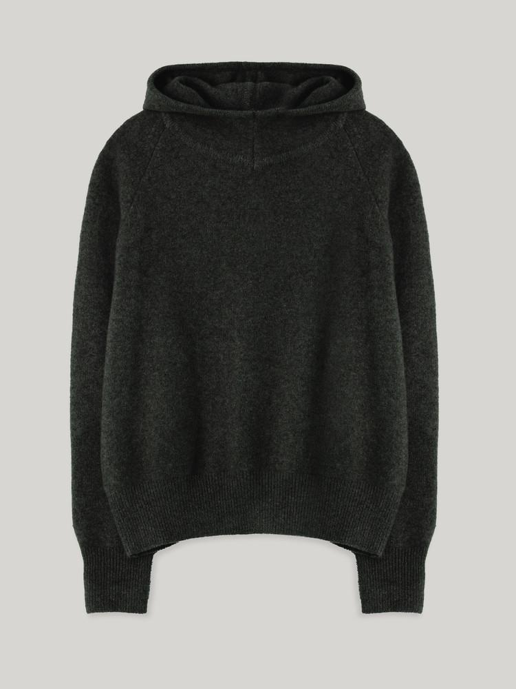 GEELONG WOOL HOOD KNIT - CHARCOAL