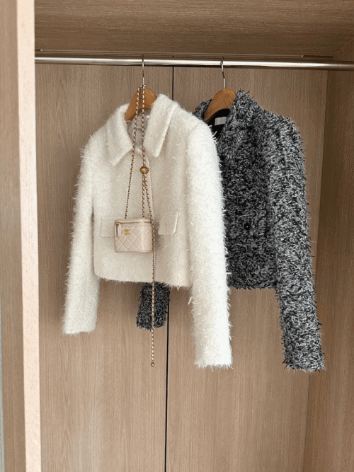 로에브 수술 트위드 자켓