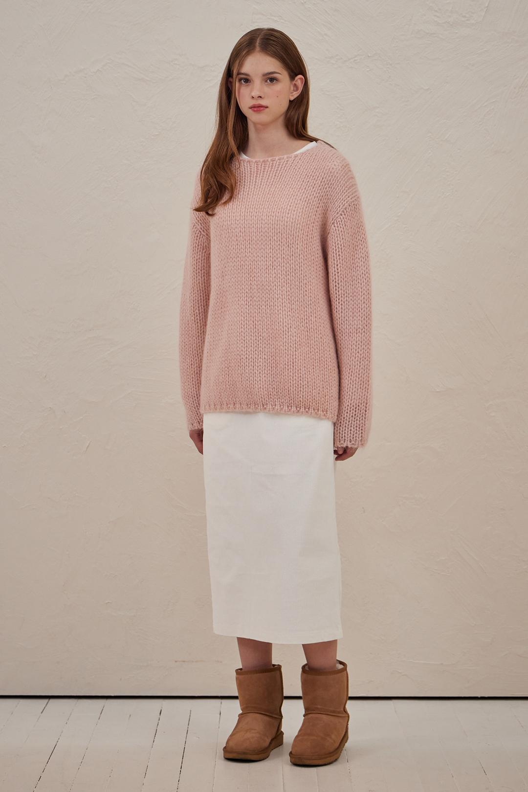 Hairy Alpaca Wool Knit Pink