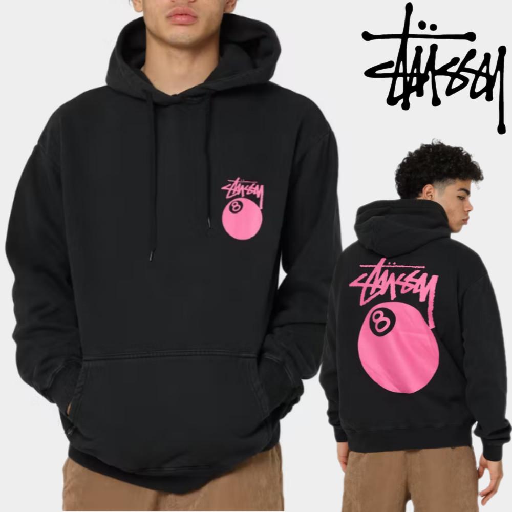 LIMITED SUPPLY STUSSY 스투시 8 Ball Hoodie 후드 티셔츠 PIGMENT BLACK 피그먼트 블랙