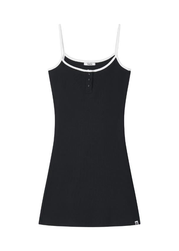 에센셜 미니 원피스 블랙 배색