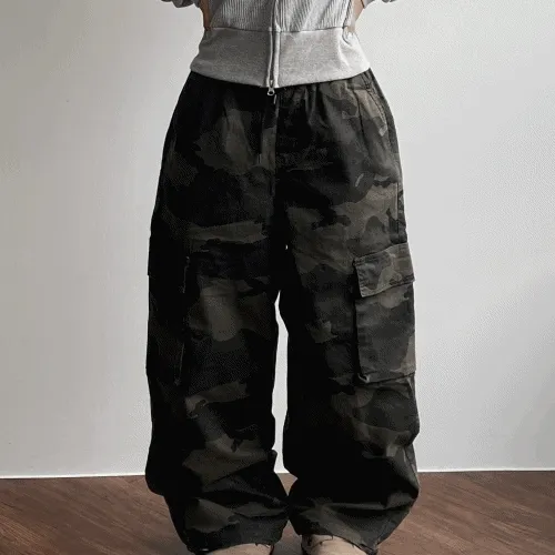 밀리터리 와이드 카고 팬츠 ( 2 color )