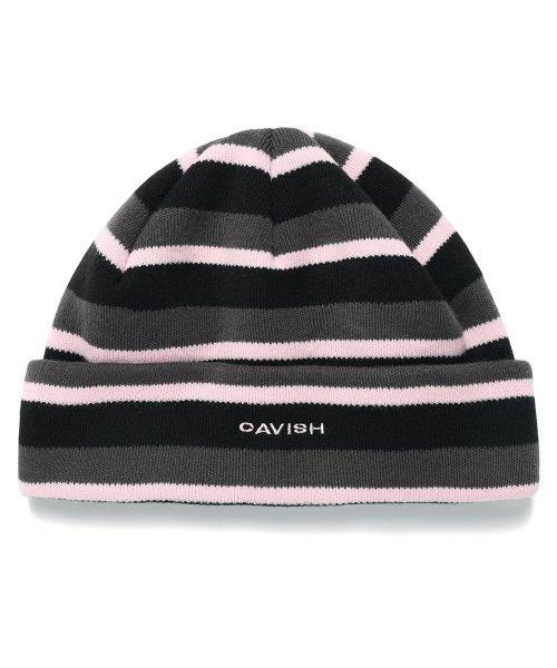 STRIPED EMB BEANIE BLACK(CV2DFUAB61A)
