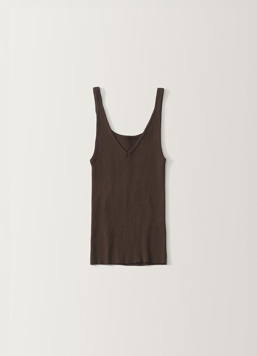 2ND / Haze v-neck sleeveless (Brown)