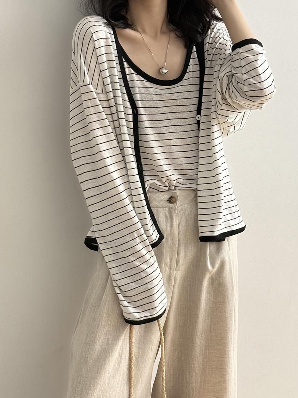 Apothe 린넨 가디건 세트