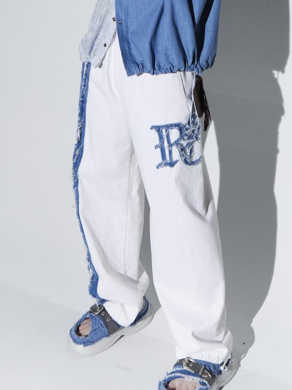 LOGO PATCHED DENIM PANTS - WH