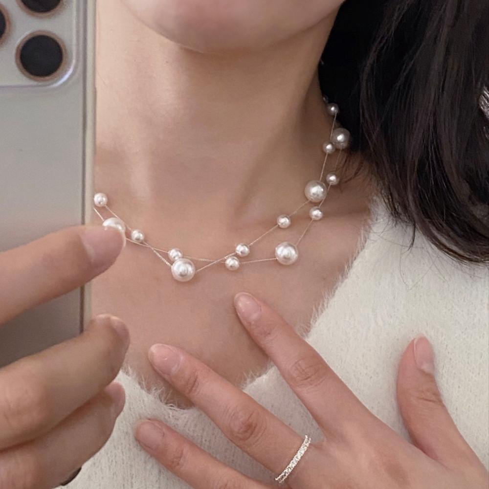 디아디아 투펄스 투웨이 레이어드 진주 롱목걸이